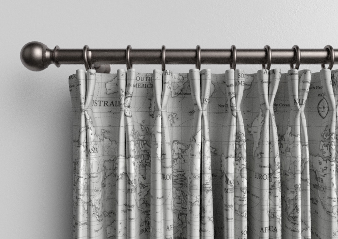 Maps, Grey - Made to Measure Curtains - Image 10
